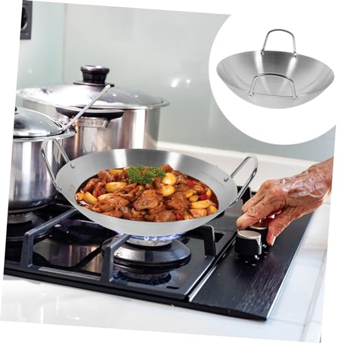Wok de acero inoxidable con doble mango y fondo plano miniatura 3