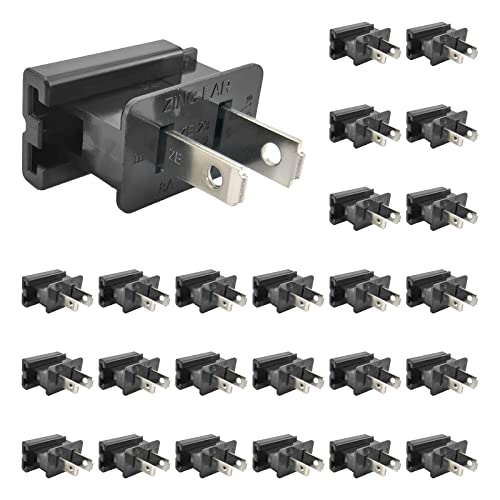 YZXZL 25 Pack SPT-2 Vampire Male Plug Slip Plug Zip Plug Gilbert Plug Male Plug for Christmas Lights Sets (SPT-2 Black Male)