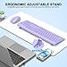 Wireless Keyboard and Mouse Combo, Full-Size Silent Ergonomic Keyboard and Optical Mouse, Long Battery Life, 2.4GHz Lag-Free Cordless Mice Keyboard for Computer, Mac, Laptop, PC, Windows(Purple)