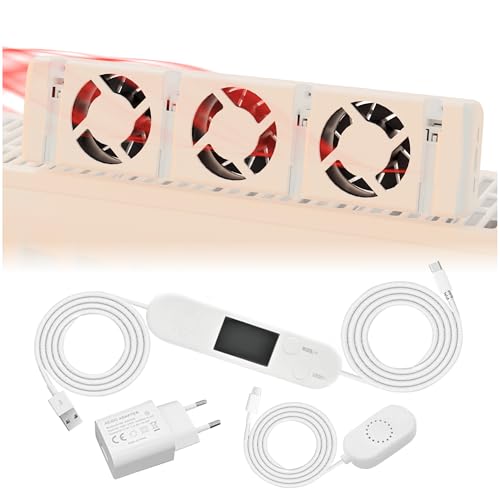 Heizkörperventilator Single Set mit 1x Ventilator – Effizienter Lüfter für Heizkörper | Heizungsventilator zur Heizkostenersparnis | Leiser Heizkörperlüfter für gleichmäßige Wärmeverteilung