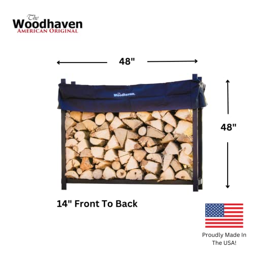 Woodhaven, 4Ft Heavy Duty, Made In The Usa, Indoor Outdoor Firewood Storage Log Rack And Seasoning Cover Set, Metal Firewood Rack #TOP1