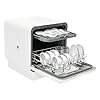 Lavastoviglie 4-6 coperti, 41×46×46 cm Portatile Lavastoviglie da Tavolo con Asciugatura ad Aria Calda, Capacità da 6L, Lavaggio a 360° Superiore e Inferiore, 4 Programmi, Controllo Touch