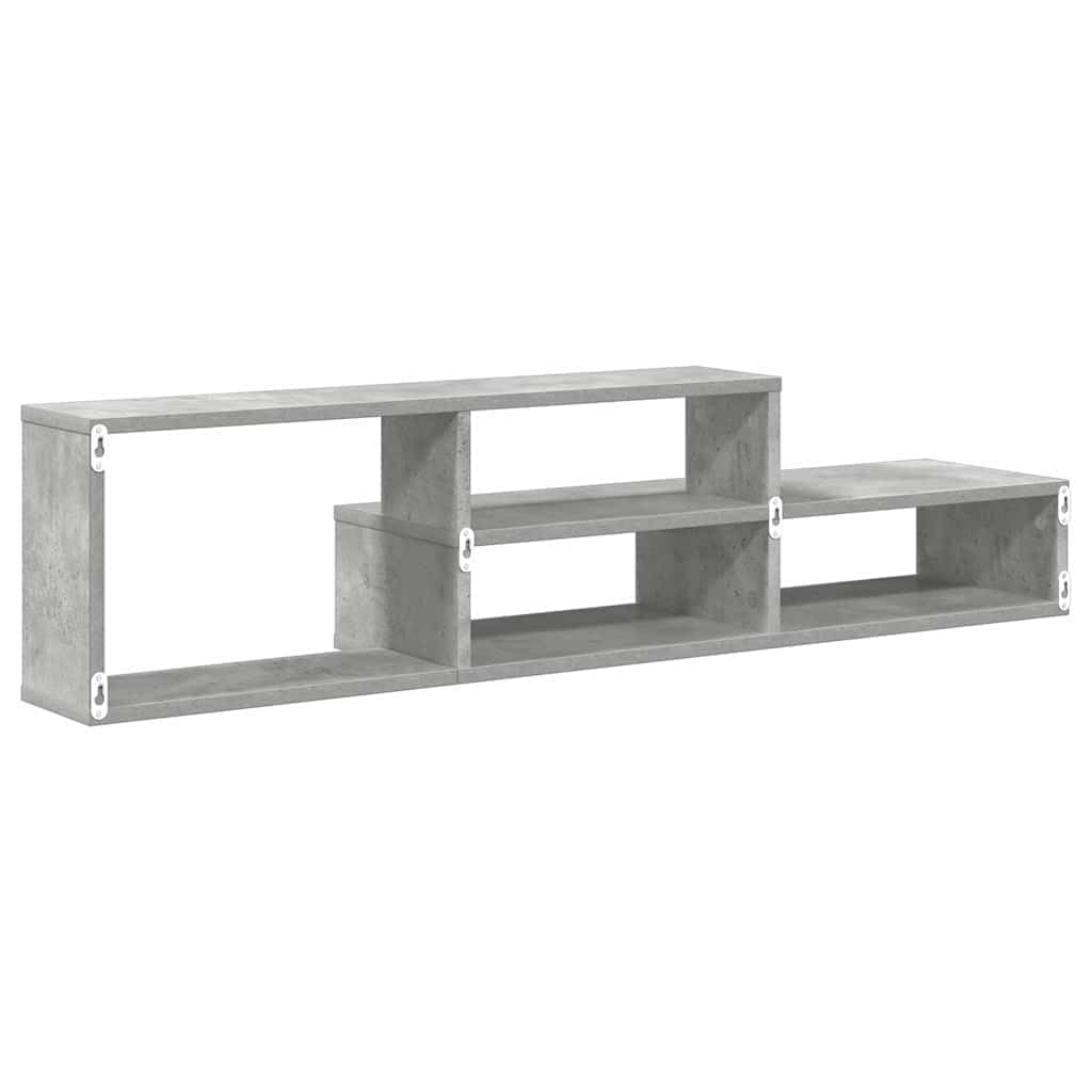 Moderner Wand TV Ständer 120x25x28, 5cm aus Holzwerkstoff, wandmontierter Fernsehständer mit Regal, platzsparendes Design für Wohnzimmer, Home Cinema und kleine Räume, matte 32-55 Zoll Fernseher