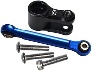 Aluminum Servo Horn 25T with Tie Rod for Traxxas 1/10 Maxx 4WD Monster Truck 89076-4 - 5Pc Set Black