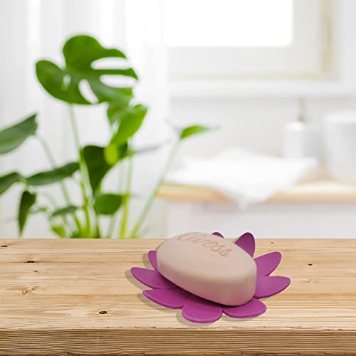 Bath Soap Dish Cup Water Lily Solid Purple #TOP4