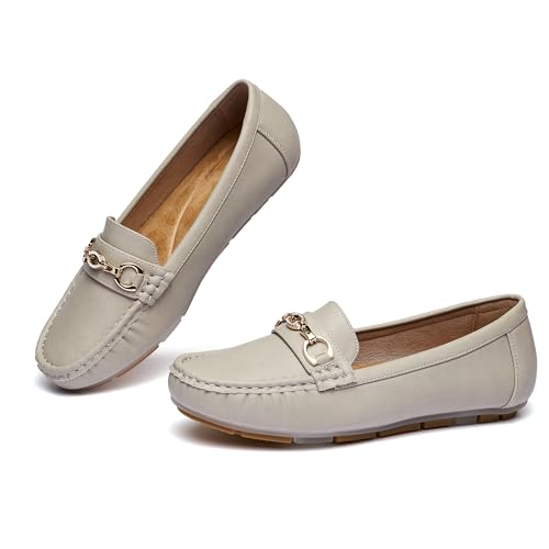 Image of Women's Business Loafers Work Casual Flats Shoes Lightweight Penny PU Leather Slip On Walking Shoes
