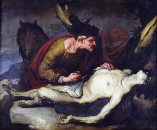 Pintura el buen samaritano lienzo premium de alta definicion para decoracion artistica