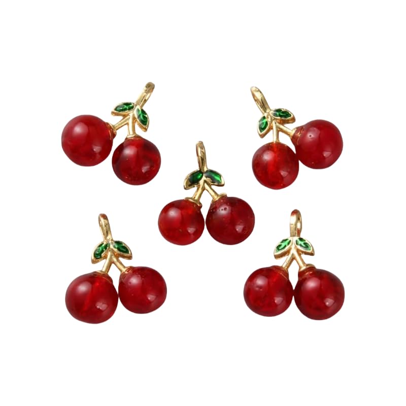 Breloques cerises transparentes faites main Ornazy pour boucles d'oreilles