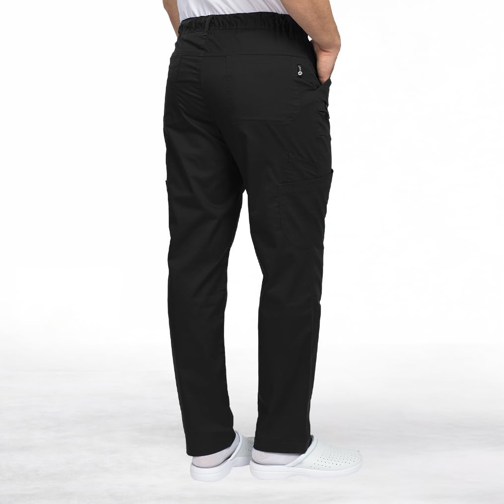 B-well Dante Man, pantaloni medici da uomo, di alta qualità, con elastico in vita
