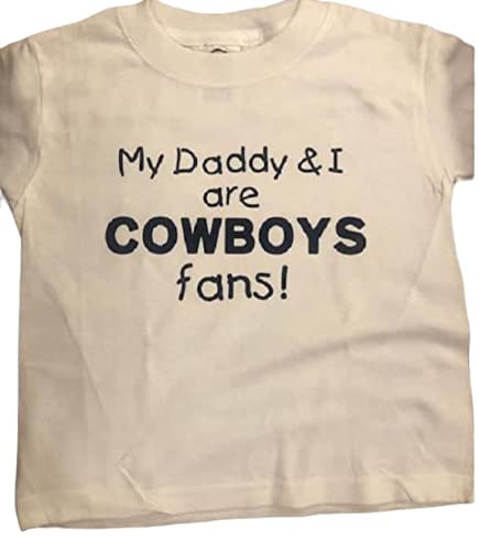 Daddy Cowboys Toddler Boys Shirt Little Cowboys Fan Kids Youth t-Shirt Handmade Kids tee White