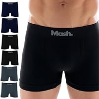 MASH 6 Cueca Mash Cueca Boxer Microfibra Cueca Sem Costura Cueca Box Masculina, 2 Azul Marinho - 2 Cinza - 2 Pretas, M