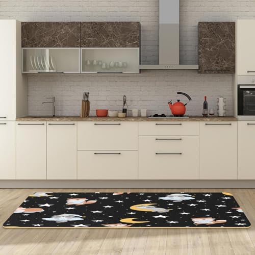 Tapete de cocina absorbente ideal para pasillo y cuarto de lavado con nubes 3