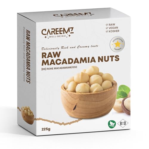 CAREEMZ Raw Macadamia Nuts, Unflavoured, Malawi’s Finest, Gourmet...