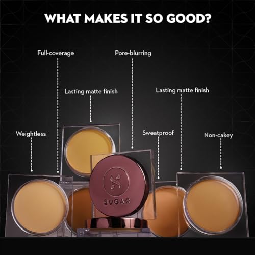 Image of SUGAR Cosmetics Mettle Cream To Powder Foundation | For All Skin,Full Coverage & Matte | 12gm - 40 Breve (Medium Beige, Warm Undertone)