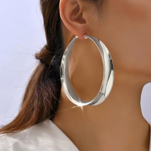 Chunky Gold Earrings for Women Trendy Big Hoop Earrings for Women Gold Statement Earrings Large Gold Hoops Chunky Silver Earrings Bold Thick Chunky Gold Jewelry2