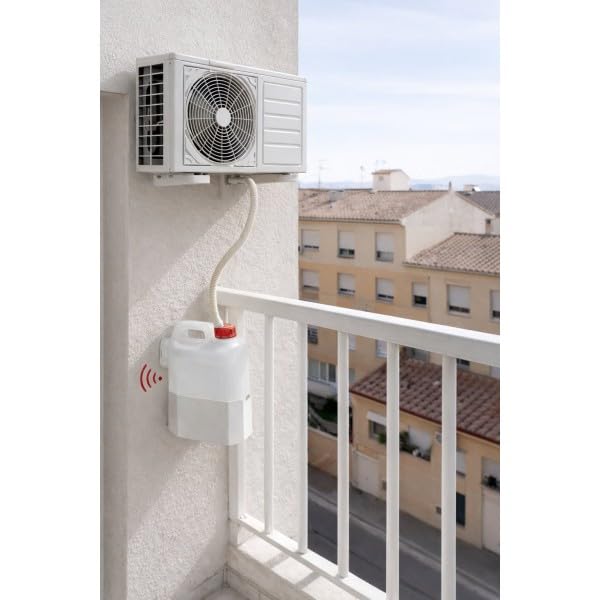 Soporte + Garrafa 10 L con avisador acústico para condensados | Kit instalación aire acondicionado