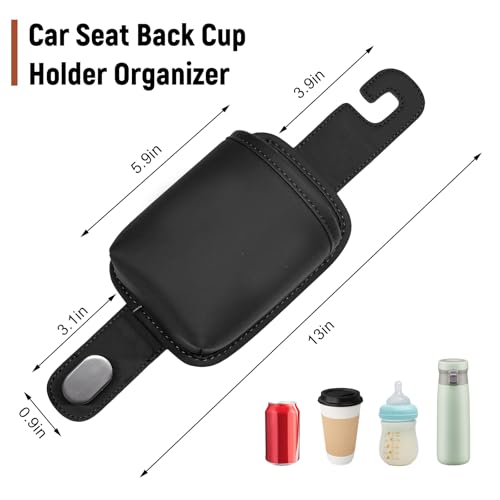 Portavasos para asiento de carro 2 piezas negro miniatura 2