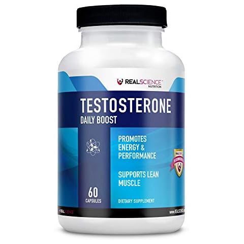 Real Science Nutrition Daily Boost Free Testosterone Booster for Men - Strongest Supplement for Muscle Growth, Bodybuilding & Energy with 9 Powerful Ingredients - 60 Capsules Cover