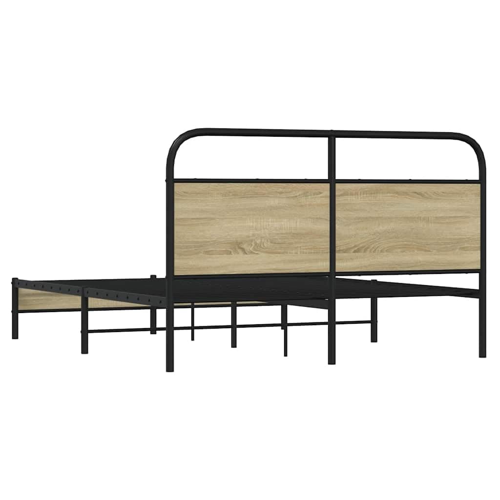 ShGaxin Podgrzewacz bez materaca dębowego Sonoma 160 x 200 cm, z płyty wiórowej, fotelika dziecięcego, struktury łóżka, klasyczna, elegancka, solidna rama łóżka-4100413