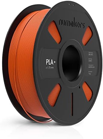 NUMAKERS PLA+ 3D Printer Filament, 1.75mm, Dimensional Accuracy +/- 0.03 mm, 1 kg Spool (2.2 lbs), Compatible with Most FDM Printers (Orange)