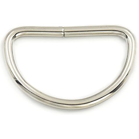 50 pcs 3,8 cm 38 mm Metall flach D Dee Ringe D Gurtband D Schnalle Tasche Nickel Cover