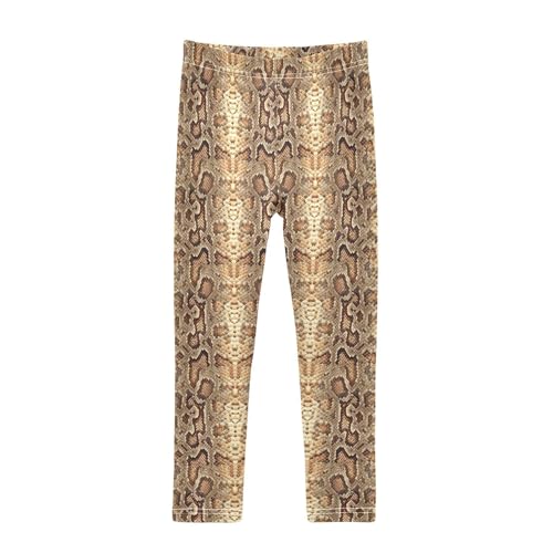 Toddler Girls Leggings Full Length Pants Brown Snakeskin Active Leggings for Girls 6T