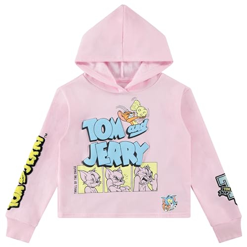 Image of FREEZE Girls' Tom and Jerry Pullover Hoodie and Jogger Sweatpants Clothing Set - Little and Big Girl Sizes 4-16
