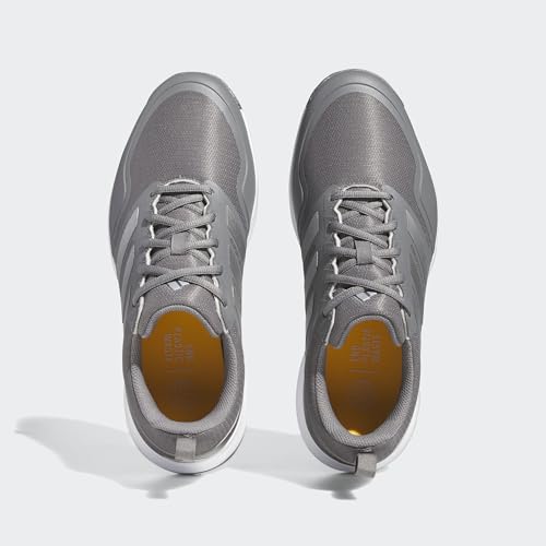 adidas Tênis de golfe masculino Tech Response Spikeless 3.0, Cinza quatro/prata metálico/ouro solar,