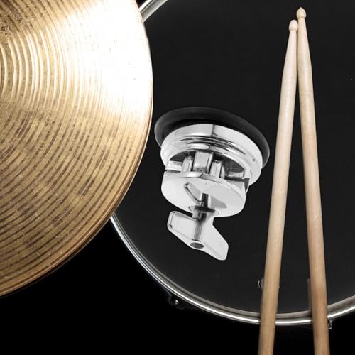 Abrazadera ajustable Beaupretty para pata de floor tom, base para batería de hierro plateado con diseño versátil para partes de instrumentos musicales miniatura 5