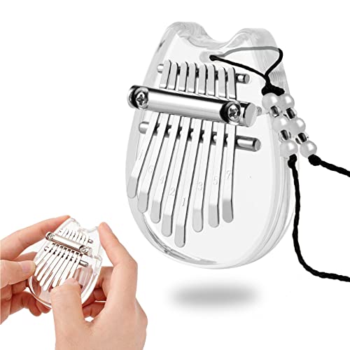 VIVP 8 Keys Mini Kalimba Thumb Piano Crystal Clear Acrylic Finger Piano Portable Marimba Musical Handmade Instruments…