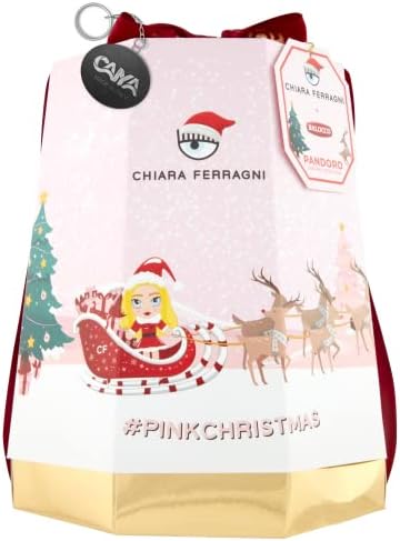 Balocco, Pink Pandoro di Chiara Ferragni con Preparato di Spolvero Rosa, 750 g con Portachiavi CAIYA