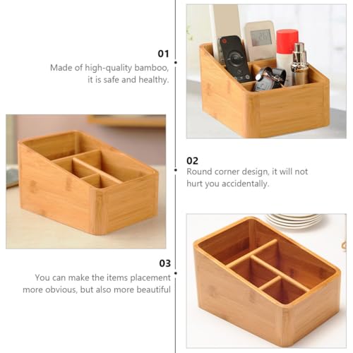 Rangement maquillage en bambou Angoily pour coiffeuse et bureau zen - 7