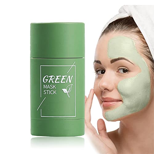 Green Tea Cleansing Mask Stick, Blackhead Remover Green Mask Stick Poreless Deep Cleanse Purifying Clay Stick Mask Skin Care,Anti-Acne Facial Pore Cleanser Oil Control For All Skin Types (1 Pack)