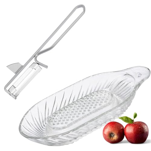 Westmark Râpe à Pomme et Éplucheur, Set de 2 pièces en verre/inox/acier, Steel, Transparent/Argenté, 115222E6