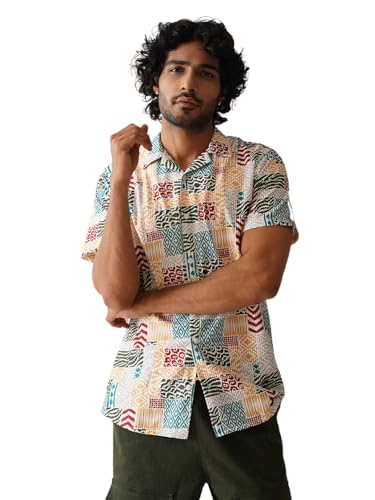 Image of Indian Needle Men's Abstract Print Regular Fit Shirts
