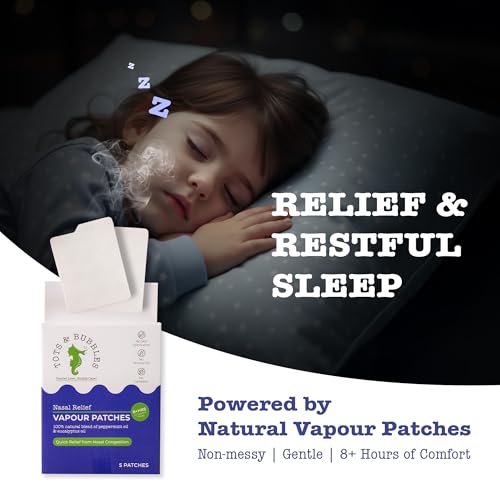 Image of Tots & Bubbles Natural Vapour Patches for Babies & Kids | Eucalyptus, Peppermint & Thymol | Camphor-Free, Up to 8 Hrs Relief from Cold & Nasal Congestion (Pack of 1)