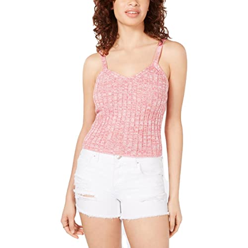 Hooked Up by IOT Juniors Marled Rib-Knit Sweater Tank Top, Pinkhouse Combo, Medium