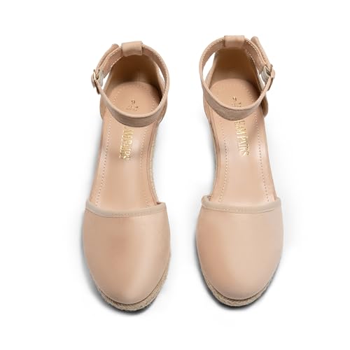 Image of DREAM PAIRS Women's Espadrilles Closed Toe Ankle Strap Dressy Platform Wedge Sandals