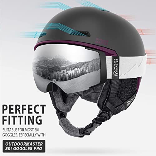 Outdoormaster Diamond Mips Ski Helmet - Snowboard Helmet For Men Women & Youth (Purple Silent Black, L) #TOP2