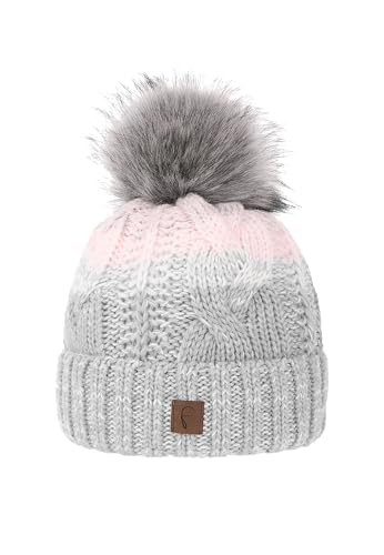 Bonnet fausse fourrure haut de gamme au tricotage soigné