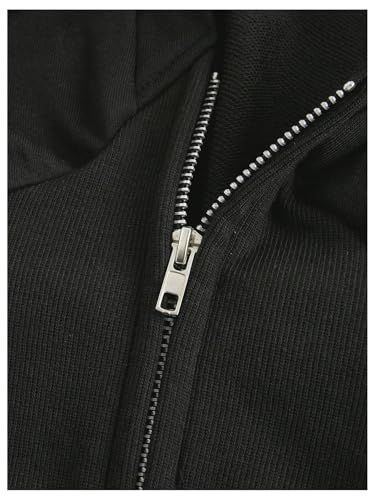 Verdusa Women's Zip Up Drawstring Hooded Jacket Faux Fur Asymmetrical Hoodie Sweatshirt3