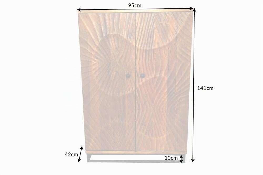 Barschrank SCORPION - 141cm - braun - Mangoholz handgefertigtes Unikat