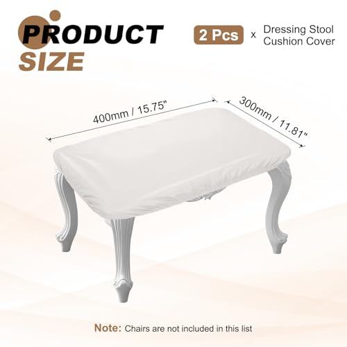 Housse de tabouret rectangulaire en cuir lavable et imperméable - 3