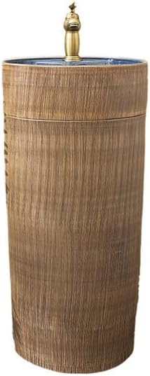 Bathroom Countertop Vessel Sink Ceramic Column Sink Wash Basin Home Bathroom Outdoor Garden Pedestal Sink Vanity