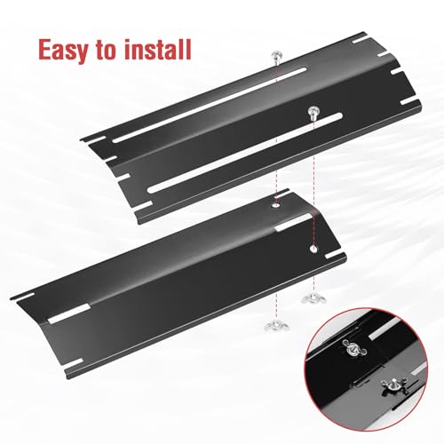 Adjustable Porcelain Steel Heat Plate Shield, Heat Tent Grill Parts for Charbroil Nexgrill, Backyard Grill, Brinkmann, Burner Cover Replacement for Gas Grills Extends from 11.7\" up to 21\" L, 4 Pack