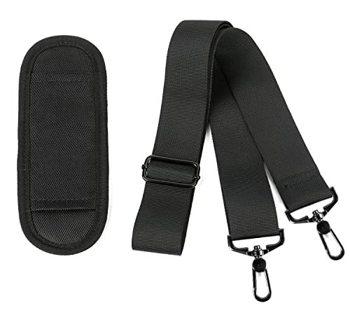 Shoulder Straps For Bags, 52" Adjustable Replacement Shoulder Strap For Laptop Bag, Universal Comfortable Computer Bag Belt With Metal Hooks For Crossbody Briefcase Duffel Messenger Bag Case, Black #TOP6