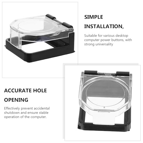 Protector para botón de arranque industrial transparente con resorte y adhesivo 38x34mm 3