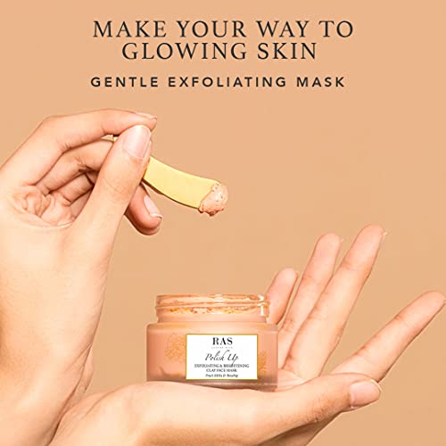 Image of RAS Luxury Oils Polish Up Exfoliating & Brightening Clay Face Mask With Fruit AHAs & Rosehip | Softens & Hydrates Skin | Helps to Reduce Fne Lines & Wrinkles | Cruelty Free & 100% Vegan, 50g