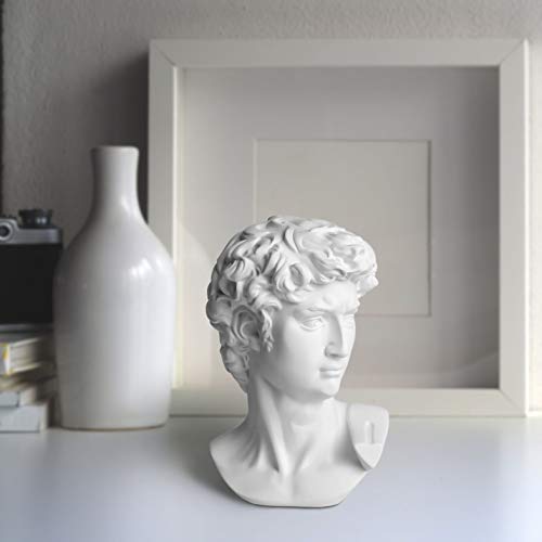 Garwor 6” Classic Greek David Head Resin Sculptures And Statues, Home Décor Office Décor, Michelangelo David Bust Figurine #TOP1