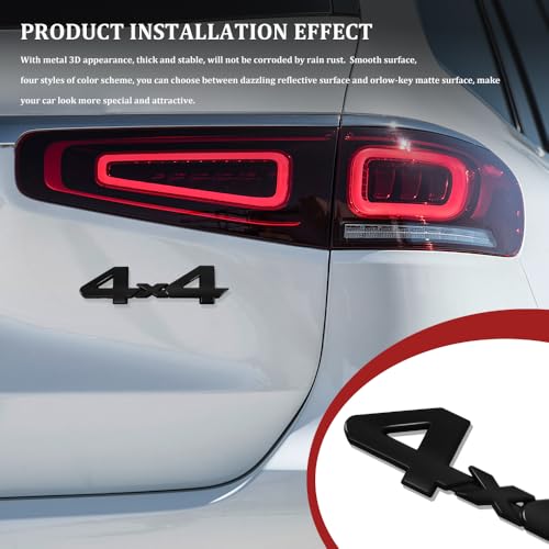 Image of 4x4 Emblem Sticker, Metal Car Emblems, 3D Fender Badge Decal Car Sticker, Universal 4X4 Emblem Badge 3D Logo Car Exterior Accessories Fit for SUVs Trucks Pickups (4X4, Black)
